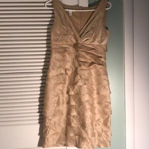London Times gold shimmer dress